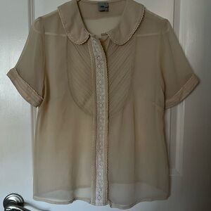 ASOS cream mesh blouse